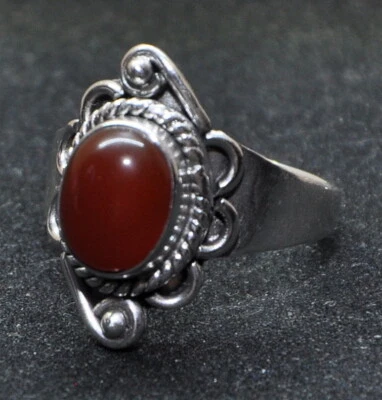 Anello Donna Argento 925 pietra Opale rosso  vintage - Immagine 1 di 4