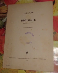 DDR+ Lehrplan Biologie 9 . und 10 . Klasse Mittelschule POS + 1957 - Picture 1 of 1