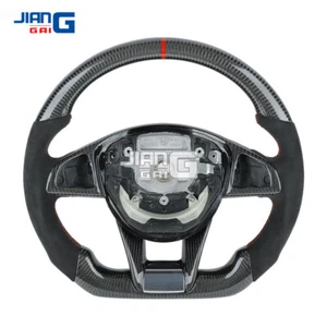 Volante de fibra de carbono apto para Benz SL65 A45 CLA45 W205 C200 con moldura CF - Imagen 1 de 8
