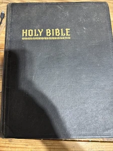 New Standard Reference Bible Blue Ribbon Hertel Leather Red Letter Edition 1951 - Picture 1 of 8
