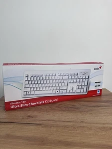 Genius SlimStar 130 USB Desktop Slim Design / Chocolate Keyboard - White - Picture 1 of 4