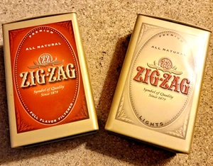 Par de latas/cajas de cigarrillos y cigarros de metal ZIG-ZAG... ¡Sabor completo y luces NUEVO EN STOCK!! - Imagen 1 de 13
