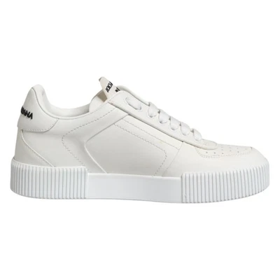 DOLCE & GABBANA Shoes White Miami Leather Low Top Sneakers EU37 / US6.5 670usd - Image 1 of 4