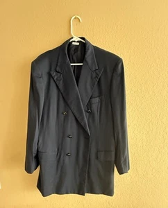 BRIONI Giacca Blazer Navy Doppiopetto Uomo Taglia 44 R Logo Bottoni - Foto 1 di 23