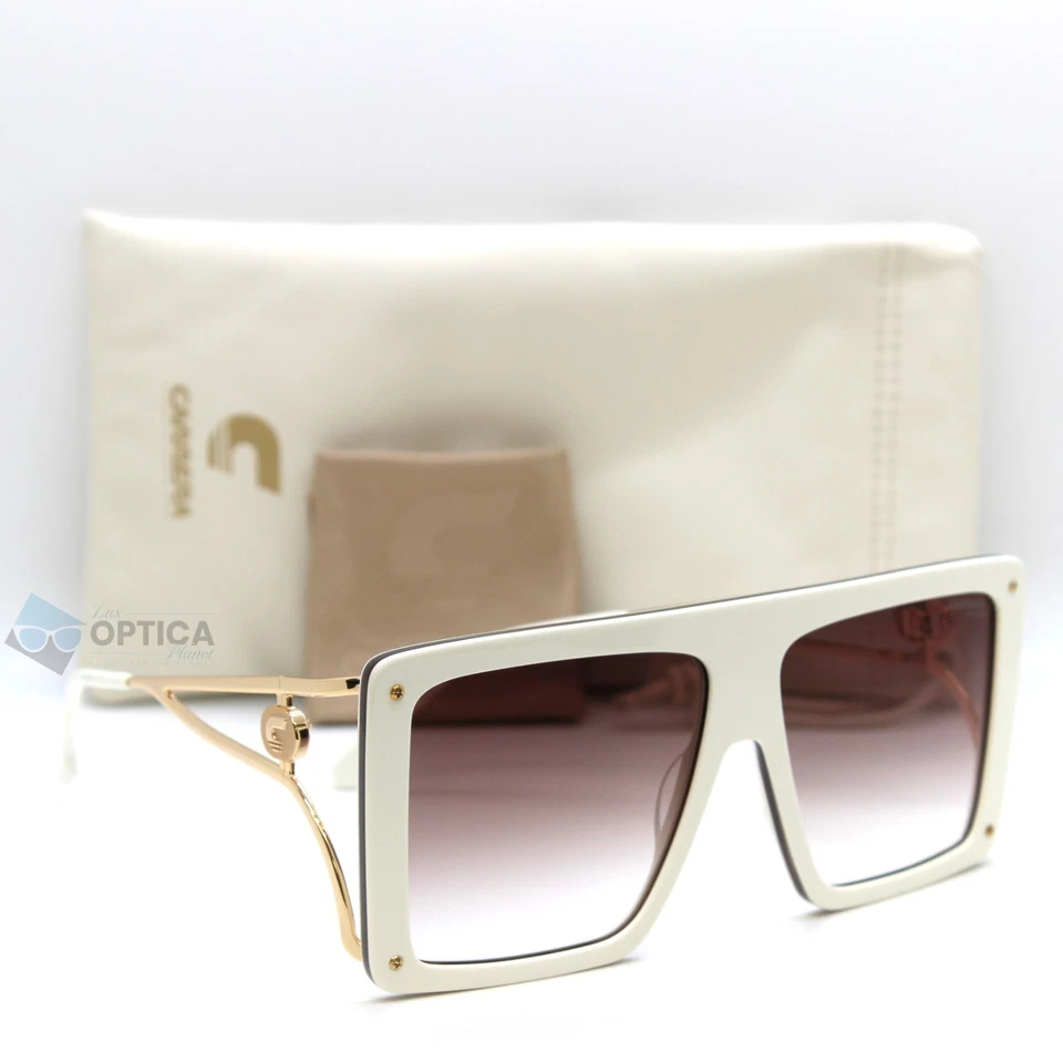 NUEVO Gafas de sol Carrera UNICA cuadradas de gran tamaño para mujer degradadas doradas marfil talla JJ Foto 1 de 4