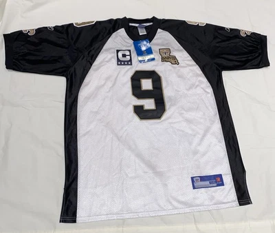Camiseta New Orleans Saints # 9 Drew Brees Reebok NFL bordada talla 56 - nueva con etiquetas Foto 1 de 4
