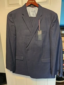 Tommy Hilfiger Suit Mens 48R Navy Blue 2 Button 100% Wool Pants 40x30 NWT - Picture 1 of 9