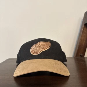 De colección Años 90 Detroit Red Wings Negro Caqui Tostado NHL Hockey Sombrero Gorra Annco - Imagen 1 de 9