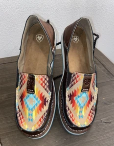 Ariat Cruiser Womens Shoe Brown Multi Aztec Slip On 10029744 Canvas Loafer 9.5B - Picture 1 of 16