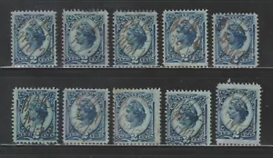 Scott #R152a, Used, 2¢ USIR, Silk Paper, Manuscript Cancels, 10 Stamps - Picture 1 of 2