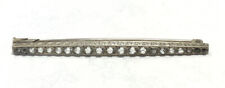 Sterling Silver 925 White Topaz Bar Pin FW49