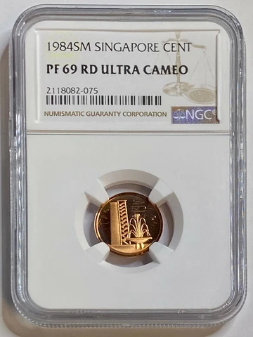 1984 SM SINGAPORE 1 CENT UNC NGC PF 69 UC PROOF FINEST KNOWN WORLDWIDE Cover