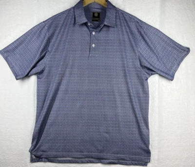 F/X Fusion Golf Polo Shirt Blue Water Print Size Men's M 95% Polyester - Image 1 of 4