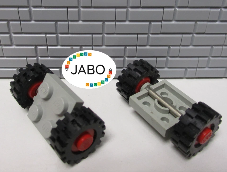 (C15/14) Lego Classic Space 2x Wheels Axles 122c01assy2 Grey 6990 6970 928 920 - Image 1 of 1