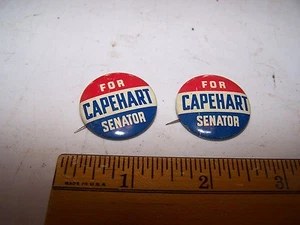 2 prendedores de botones CAPEHART para SENATOR Pinback - Imagen 1 de 2