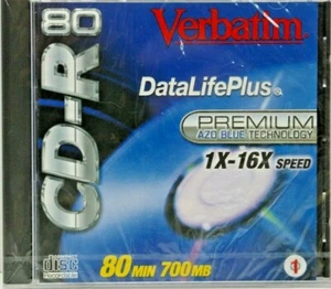 Verbatim Datalife Plus Premium AZO Blue Technology CDR-80 - Foto 1 di 2