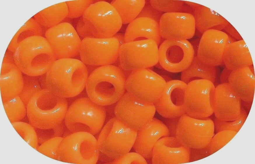 30 Orange Opaque 8x6mm Pony Beads Large Hole 4mm - Image 1 of 1