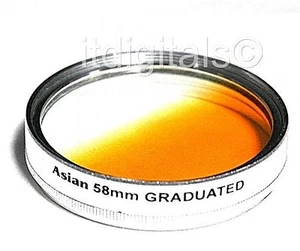 62mm Graduated Orange Color Lens Glass Filter Screw-in Half Orange Half Clear  - Picture 1 of 2