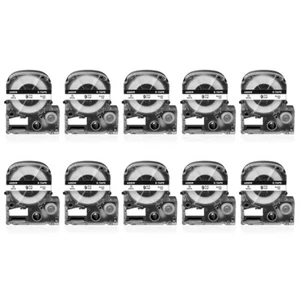 10PK Compatible with EPSON LK-3WBN LabelWorks LW-300 Black on White Tape 9mm - Picture 1 of 12