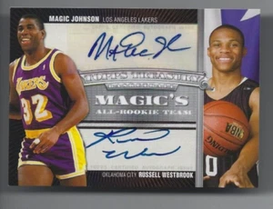 2008/09 Topps Treasury Magic Johnson Russell Westbrook doble autógrafo automático/39 - Imagen 1 de 2