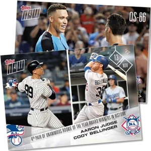2017 TOPPS NOW #OS-66 AARON JUDGE & CODY BELLINGER  2017 ROOKIES OF THE YEAR - Picture 1 of 3