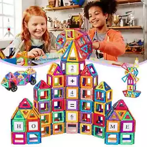 180Pcs Magnetic Building Blocks Set 3D Tiles DIY Toys Gift Kids Educational UK - Picture 1 of 11