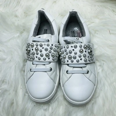 Tenis Michael Kors Niñas Ivy Chic Blanco Perla Tachuelas Talla 13 Juveniles  Foto 1 de 4