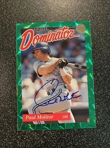 1993 Leaf Paul Molitor Elite Series Dominators Auto #2392/5000 Brewers - Picture 1 of 2