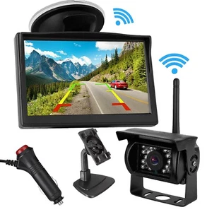 Wireless Reversing Camera For Bus Truck Caravan RV Car 5" Monitor Screen 12V-24V - Picture 1 of 17