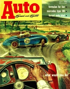 1952 Auto Speed & Sport Cover Sports Car Auto Races Small Space Poster Art Print - Picture 1 of 1