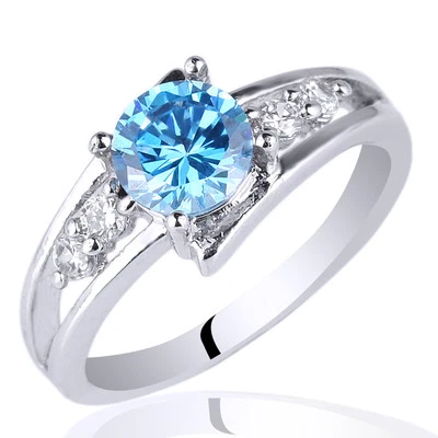 925 Sterling Silver Promise Ring with 6mm Round CZ Women Jewelry Size 6 to 9 - Image 1 of 3