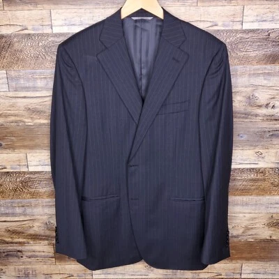 CANALI Black Striped BLAZER sportscoat 52L jacket ITALY made - Image 1 of 4