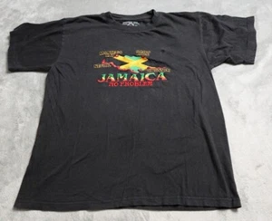 Jamaican Authentic  Jamaica No Problem Shirt Men's Medium Black Pullover Grunge - Picture 1 of 9