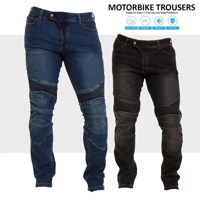 NEWFACELOOK Herren Motorradjeans CE Panzerhose Schutzfutter Motorradhose