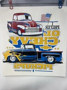 CAMISETA DE COLECCIÓN Air Waves Old Chevy Trucks con licencia plancha en transferencia prensa de calor C15 - Imagen 1 de 7