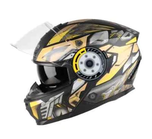 Casco Moto Cara Completa Steelbird SBH-40 BRILLANTE EXTREMO MEDIO NEGRO CON DORADO - Imagen 1 de 3