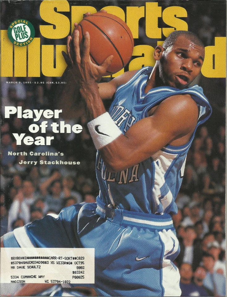 1995-3-6 Sports Illustrated - Jerry Stackhouse, Carolina del Norte Tacones alquitranados Foto 1 de 1