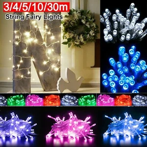 10M/30M Plug In LED String Fairy Lights Indoor Outdoor Xmas Wedding Party Decor - Picture 1 of 15