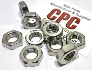 UNF 7/16 stainless steel 10 pack THIN NUT Hexagon HALF LOCK NUT 20 TPI CPC UK - Picture 1 of 1