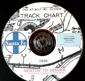 Atchison Topeka & Santa Fe 1950 Newton nach Denver Track Chart PDF Seiten DVD - Bild 1 von 6