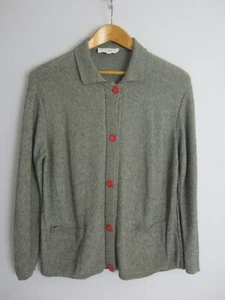 Gildas Gilda Couture Womens M Gray Marled Cotton Blend Cardigan Italian Yarn - Picture 1 of 9