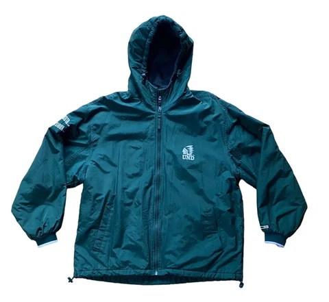 Vintage North Dakota Fighting Sioux Hooded Jacket Crable Sportswear Size M Cover