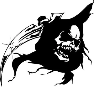 Grim Reaper Head Skull Scythe Car Truck Window Laptop Vinyl Decal Sticker - Picture 1 of 3