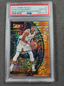 🌟 2017 Select Neon Orange Pulsar Prizm Giannis Antetokounmpo Bucks #/9 PSA 10 - Bild 1 von 2