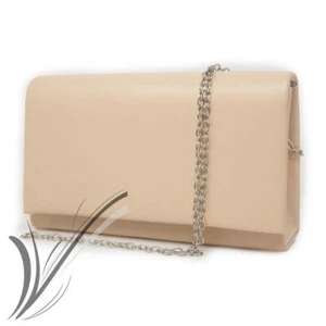 Pochette beige cerimonia da donna clutch elegante borsetta borsa piccola a mano - Foto 1 di 2