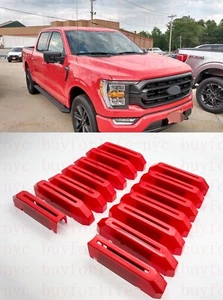 Fits 2021-2023 Ford F-150 XL/XLT Main Gloss Race Red Grille insert Trim - Foto 1 di 8