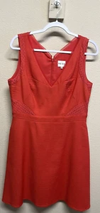 Reiss Jessian Sleeveless Sheath Dress Size 10 US Coral Quilt Eyelet Pockets - Picture 1 of 13