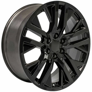22x9 Wheels Fits Chevy Silverado 1500 GMC Tahoe Yukon Sierra Black 22 Rims Set 4 - Picture 1 of 4