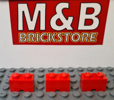 Lego City Eisenbahn Power Functions 3x  Stein 1x2 rot mit Nut/ Kabelführung #230 - Bild 1 von 2