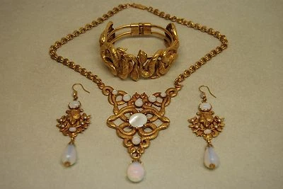 ASKEW LONDON ART NOUVEAU DECO 埃及复兴项链手链耳环蛇 — 第 1/4 张图片